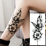 1 Sheet Beautiful Butterfly Flowers Temporary Tattoos For Women Girls Waterproof Fake Tattoos Floral Animals Temp Tatoo Stickers