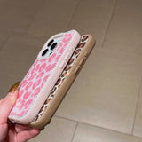 Leopard phone case for iphone 15pro 14 13 15 16 pro max 14promax 16Pro 13promax 15promax ins 3d diamond simple fundas shell