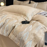 4Pcs Cotton 100% Light Luxury High-End Style 140 Long Staple Cotton Full Set Of Bedding Duvet Cover 200x230 220x240 Four Seasons