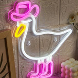 Chi-buy LED Neon Trendy Duck USB Powered Neon Signs Night Light 3D Wall Art Bedroom Living Room Decor Lamp Signs