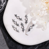 10PCS Gothic Style 3D Alloy Nail Art Charms Skeleton Cross Accessories Parts For Halloween Nail Decoration Design Supplies Tool