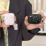 Lovely Flower Gloss Silicone Headphone Shockproof Protective Case For AirPods Pro 2 3 4 Soft Funda Protection Cover With Pendant