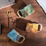 Creative Rough Pottery Coffee Cup Retro Rope Ceramic Cup Irregular Mug Japanese Shaped Drinking Tea Set Living Room Decoration