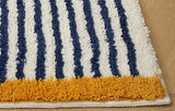 Tufting Blue Stripe Bathroom Mat Bathmat Long Living Room Carpet Bedside Rug Soft Bedroom Floor Tidy Pad Aesthetic Home Decor
