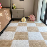16Pcs 30x30cm Modern Simple Creative Plush Foam Puzzle Carpet Warm Toned Play Mats Interlocking Activity Floor Rugs Area Rug
