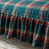 Gingham Sofa Cover with Ruffled Hem Elastic Machine Edges Washable for New Christmas Year Family Gathering Decorative Throw