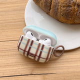 Korea fashion cute plaid sweater pattern gloss cover soft shockproof protection case for airpods 1 2 3 4 pro 2 coque fundas