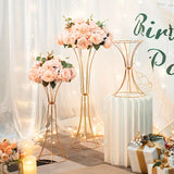Ikeehome  2 high gold vases, artificial flower racks for wedding parties, birthday events, family receptions, Christmas  Halloween decor