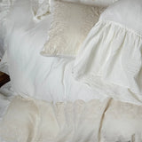 Vintage Lace French Princess Bedding Set 100% Cotton Double Yarn Soft Duvet Cover Flat/Fitted Bed Sheet Large Ruffles Pillowcase