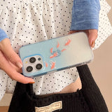 Clear Blue Gradient Koi Fish Gloss Mobile Phone Protective Case For iPhone 12 13 14 15 Pro Max Coque For iPhone 16 Pro Max Cover