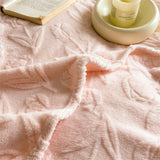 Pink Tulip Jacquard Blanket Flower Gifts for Girls Women Floral Throw Blankets Soft Warm Cozy Fleece Blanket for Couch Sofa Bed