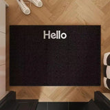 Vibrant Solid Color Hello Letter Doormat Wire Loop Cuttable Entrance Welcome Carpet Anti-Dust Indoor Outdoor Home Mat