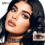 Natural Halo Shimmer Contact Lenses - Gray Brown Green Blue, Brighten Eye Look for Dating, Gathering & Daily Makeup