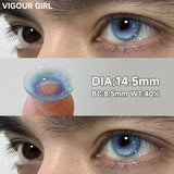2pcs Half-Year Colored Contacts for Men Big Diameter Glossy Lenses Blue Green Purple Cosplay High