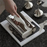 Nordic Stainless Tissue Case Mirror Napkin Holder Silvery Napkin Box Desktop Tissue Box Table Decoration Kitchen Accessories