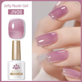 Transparen Gel Nail Polish Pink Jelly Nude Semi Transparent French Nail Camouflage UV Gel Varnish Soak Off Nail Art