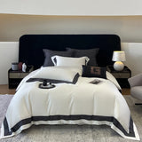 Luxury Hollow Embroidery Wide Edge Bedding Set 1000TC Lyocell Cotton Soft Silky Duvet Cover Flat/Fitted Bed Sheet Pillowcases
