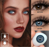 1 Pair Colored Contact Lenses for Eyes Brown Natural Lenses Gray Pupils Fashion Cosmetics Yearly Use Color Eye Lenses