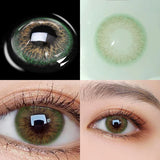 2pcs/1pair Green Iris Colored Contact Lenses Coloured Softlens