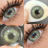 1 Pair Green Colored Contact Lenses Natural Pupils Eyes Soft lenses Soft Contacts 14.00-14.50mm Yearly Disposable