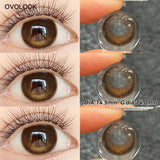 2PCS Fixed-Axis Lens Half Year Roasted Coconut Soft Contact Lenses Natural Highlight Black For Daily Makeup