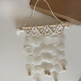 1pcs Natural Shell Wind Chime Hand-woven Home Decoration Knitted Hanging Decoration Tapestries Wall Hanging DIY Material Bag