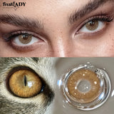 1 Pair Seattle Brown Colored Contact Lenses Natural Brown Pupils Eyes Contact lenses Gray Soft Contact Lenses 14.20mm Yearly Use