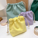 5Pcs Color Drawstring Pouches Portable Gift Blank Bags For DIY Cotton Hemp Bags Jewelry Display Packaging Storage