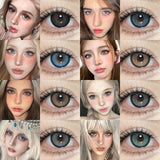 1Pair Natural Colored Contact Lenses 1Pair Beauty pupillents Yearly Grey Pupils Brown Contacts New Cosmetic