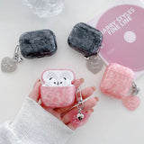 Black Pearl Shell Pink Leopard Print TPU Case Love Heart Pendant Protection Cover for Apple AirPods Pro 2 3 4 Silicone Cases