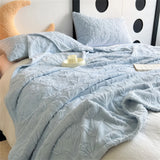 Pink Tulip Jacquard Blanket Flower Gifts for Girls Women Floral Throw Blankets Soft Warm Cozy Fleece Blanket for Couch Sofa Bed