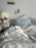 Pure Cotton Fledding Set Dr Pear Simple Elegance Cotton Quilt Cover eet Bed Canopy Four Piece Bedding Set