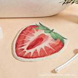 Wool Fruit Shaped Bath Rug  Non Slip Bathroom Mat Soft Decorative Floor Carpet for Bedside Living Room Nursery