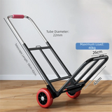 Metal Foldable Trolley Telescoping Handle Lightweight Hand-Pulled Cart Ergonomic Multi Purpose Luggage Cart Outdoor Travel