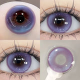 1 pair New Purple Halloween Colored Contact Lenses Beauty Myopia Lens for Eyes Fashion Big Eye Lenses Natural Blue Lenes