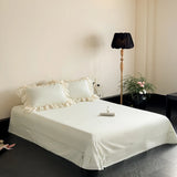 Green Egyptian Cotton Princess Bedding Set Luxury Lace Butterfly Embroidery Duvet Cover Sets Bed Sheet Pillowcases Home Textile