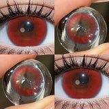 2pcs 14.5mm Big Diameter Colored Contacts Glossy High Moisture Half Yearly Lenses for Daily Wear 0.00D No Power