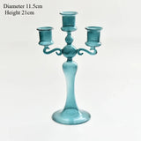 Nordic Transparent Glass Candlestick 3 Heads Candlesticks Taper Candle Holders Romantic Wedding Home Coffee Table Decor