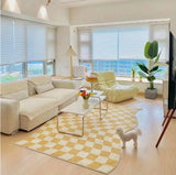 Retro Checkerboard Rugs for Bedroom Home Decor Fluffy Soft Plush Floor Mat Living Room Decoration Carpet Lattice Lounge Rug