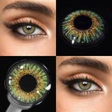 3 Tones Green Colored Contact Lenses Half Year Use 14.2mm Small Pupil for Daily Cosmetic & Eye Beauty Makeup Wholesale