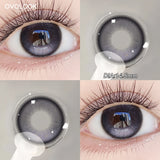 2Pcs Half Year Fixed-Axis Lens Purple Contact Lenses Lovely Colored  Lens Light Transparent Natural Cute Look