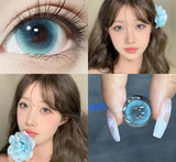 New Style Myopia Degree Contact Lenses Big Eye Series 1 Year Use Soft High Quality Blue Purple Green Contact Lenses