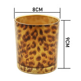 8x9cm Leopard Print Glass Candle Holder Glass Candle Container Multi Color Tea Light Candle Holder Housewarming Gift Home Decor