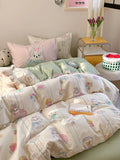 Cute Bear Pure Cotton Bedding Set Cartoon Design Dormi Tee-Piece eet Cover Comforter Cover Cute Girl Bedroom Supplies