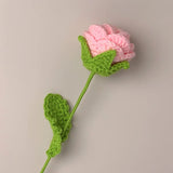 Handmade Crocheted Rose Flower Bouquet Artificial Flowers Wool Flower Finished Product Valentine's Day Teacher's Day Gift