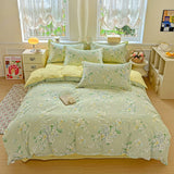 Ikeehome  new cotton printing four-piece quilt cover student dormitory single bed sheet bedding three-piece set
