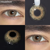 Small Pupil Brown Grey Colored Contact Lenses 1Pair Beauty Cosmetic Yearly Use Color Contacts Eyes Fashion Makeup Lens