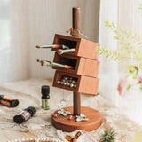 Nordic Style Wooden Pen Holder Detachable Desk Storage Rack Makeup Brush Oblique Insertion Pen Holder Office Stationery Supplies