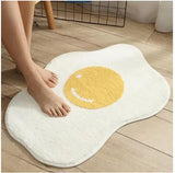 Cashmere Imitation Wool Poached Egg Rug for Bedroom Anti-slip Floor Mat Ins Nordic Doormat Soft Comfortable Door Home  Carpet