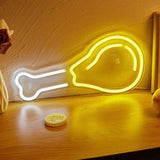 Chi-buy LED Neon Chicken drumstick USB Powered Neon Signs Night Light 3D Wall Art Bedroom Living Room Decor Lamp Signs